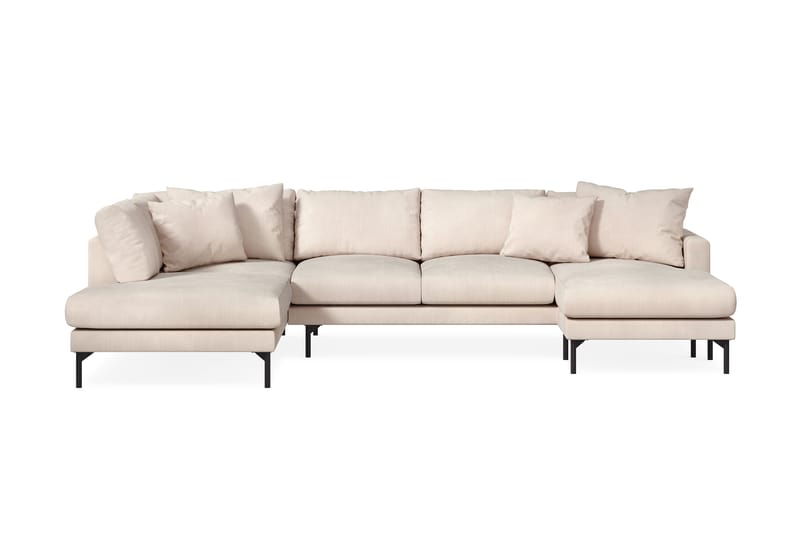 Menard 5-seters Stor U Sofa Manchester Sjeselong Venstre Divan Høyre - Lys Beige - Møbler - Sofaer - U-sofa