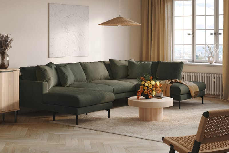 Menard 5-seters U-Sofa - Mørk grønn - Møbler - Sofaer - U-sofa