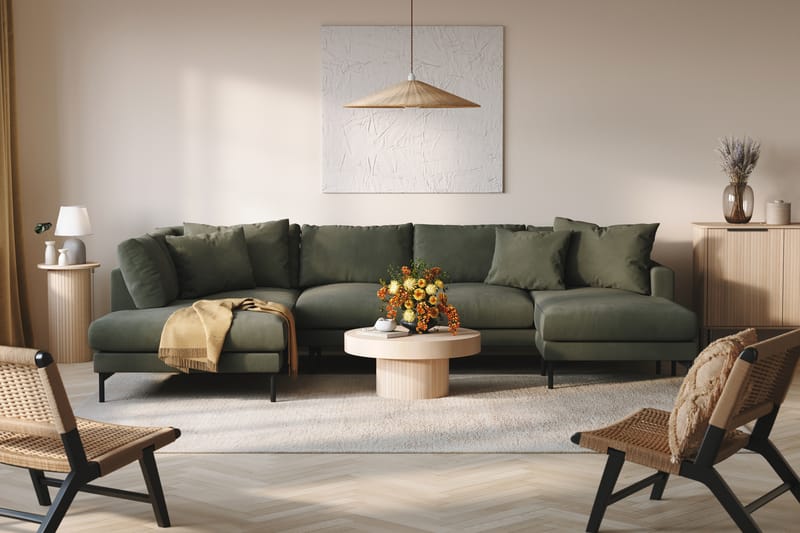 Menard 5-seters U-Sofa - Mørk grønn - Møbler - Sofaer - U-sofa