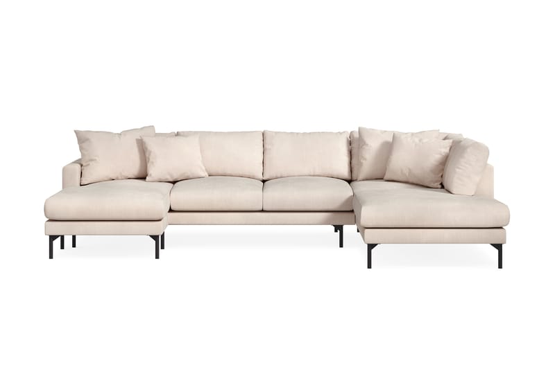 Menard 5-seters U Sofa Manchester 337 cm bred - Lys Beige - Møbler - Sofaer - U-sofa