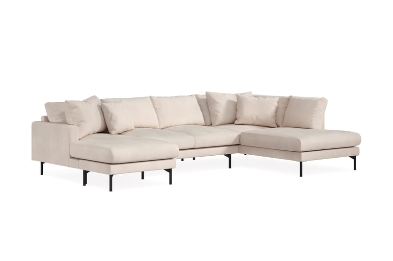 Menard 5-seters U Sofa Manchester 337 cm bred - Lys Beige - Møbler - Sofaer - U-sofa