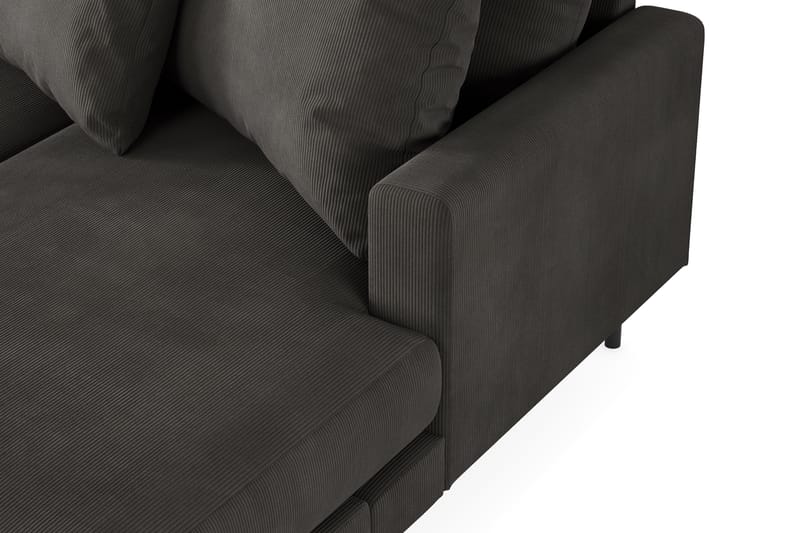 Menard Dyp 5-seters Manchester Stor U Sofa 337 cm bred - Mørkgrå - Møbler - Sofaer - U-sofa