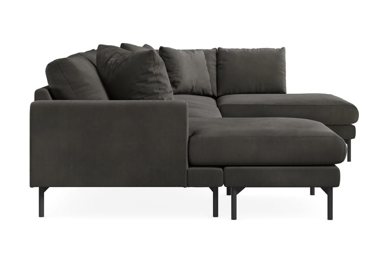 Menard Dyp 5-seters Manchester Stor U Sofa 337 cm bred - Mørkgrå - Møbler - Sofaer - U-sofa