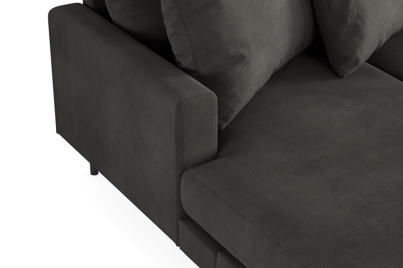 Menard Dyp 5-seters Manchester Stor U Sofa 337 cm bred - Mørkgrå - Møbler - Sofaer - U-sofa