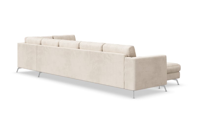 Ocean Lyx U-sofa med Sjeselong Høyre - Beige - Skinnsofaer - Fløyel sofaer - U-sofa