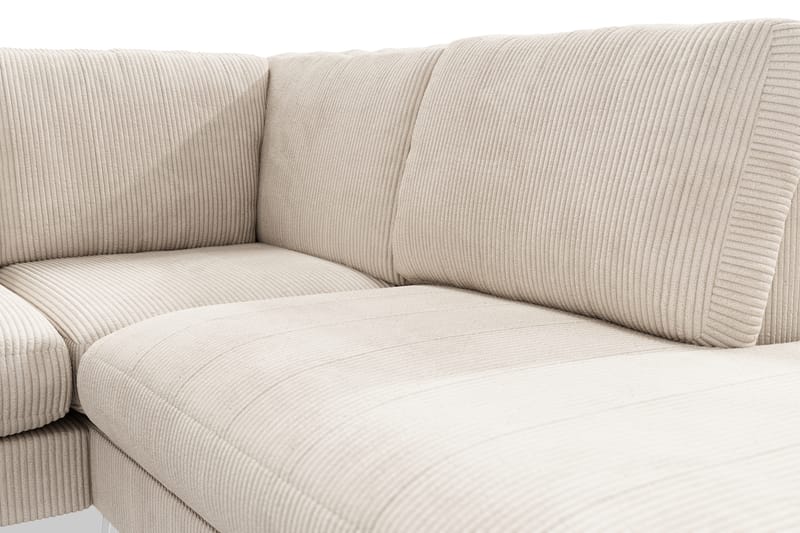 Ocean Lyx U-sofa med Sjeselong Høyre - Beige - Skinnsofaer - Fløyel sofaer - U-sofa