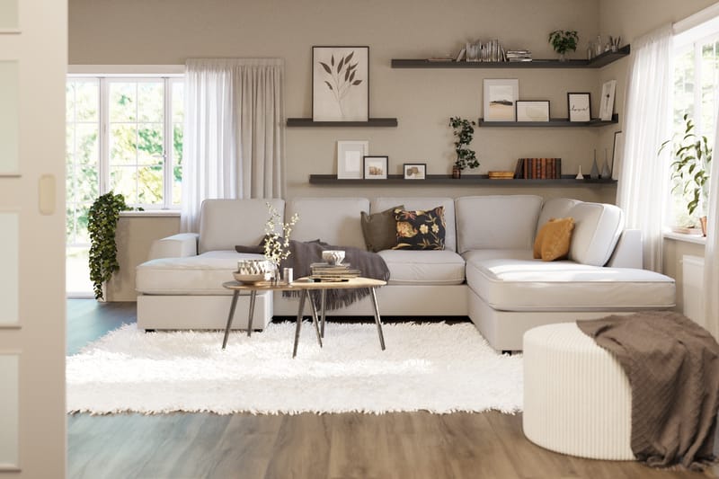 Optus Lyx U-sofa med Divan Venstre - Linbeige - Møbler - Sofaer - U-sofa