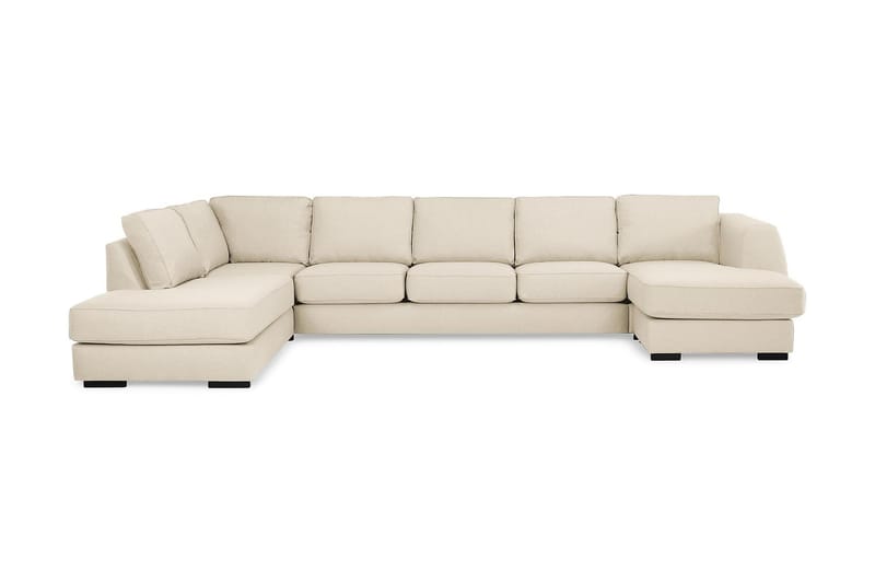 Optus U-sofa Large med Divan Høyre - Beige - Skinnsofaer - Fløyel sofaer - U-sofa
