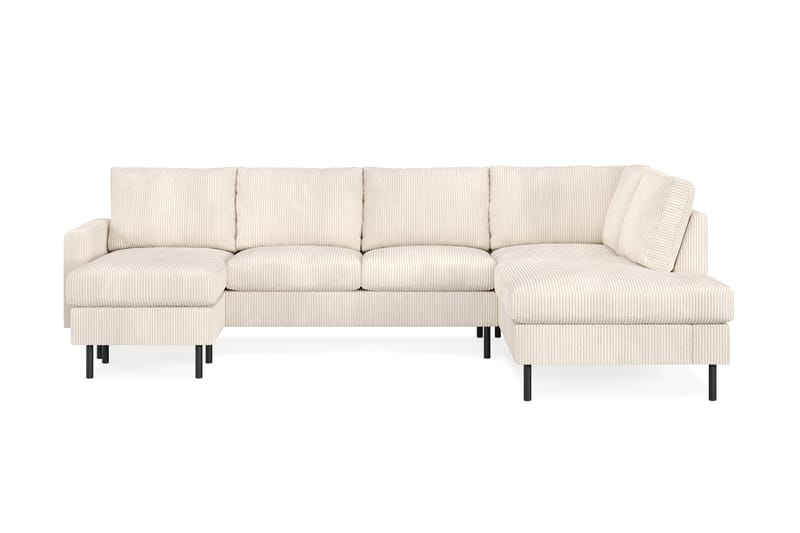 Peppe Manchester 5-seters Sofa med Divan og Sjeselong Høyre - Beige / Lys - Møbler - Sofaer - U-sofa