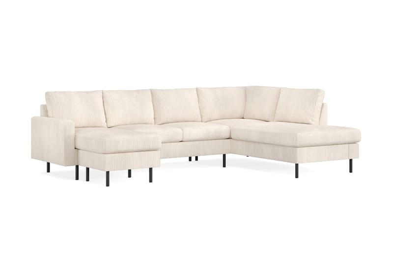 Peppe Manchester 5-seters Sofa med Divan og Sjeselong Høyre - Beige / Lys - Møbler - Sofaer - U-sofa