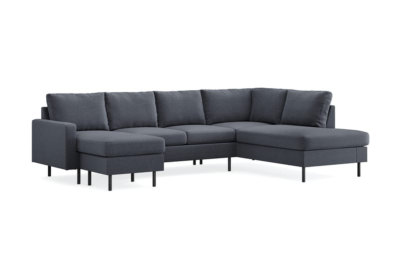 Peppe Sofa med Divan og Sjeselong 5-seter Høyre - Mørkegrå - Møbler - Sofaer - U-sofa