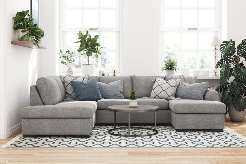 Porto U-sofa med Divan Høyre - Lysegrå - Møbler - Sofaer - U-sofa