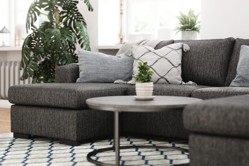 Porto U-sofa med Divan Venstre - Svartmelerad - Møbler - Sofaer - U-sofa