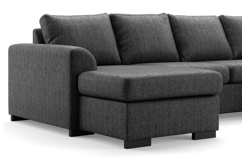 Porto U-sofa med Divan Venstre - Svartmelerad - Møbler - Sofaer - U-sofa