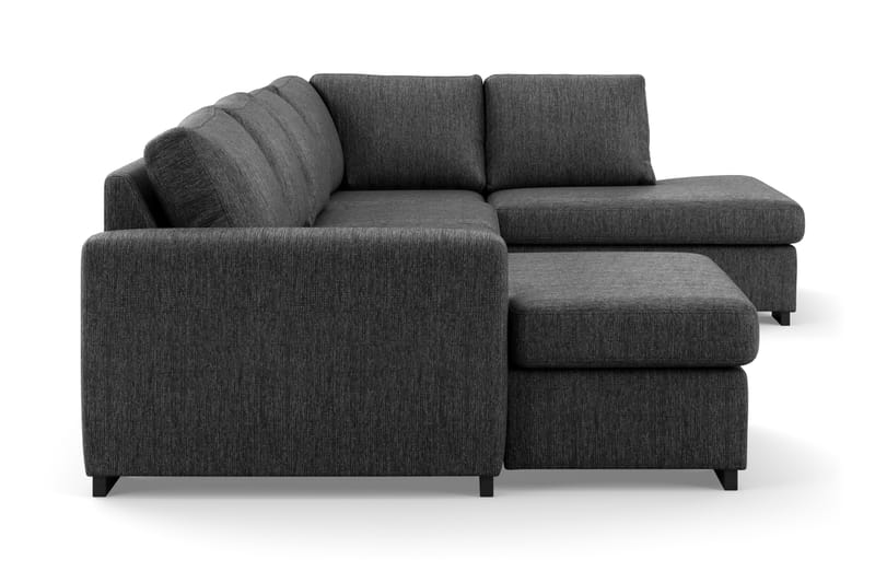 Porto U-sofa med Divan Venstre - Svartmelerad - Møbler - Sofaer - U-sofa