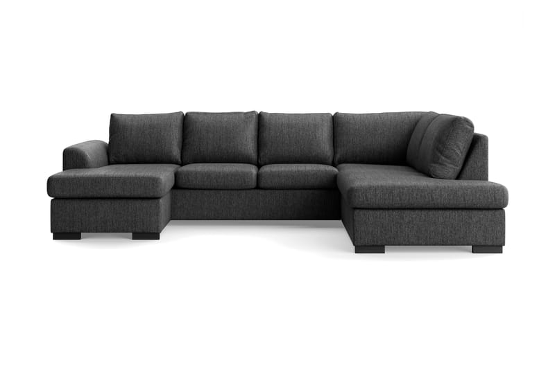 Porto U-sofa med Divan Venstre - Svartmelerad - Møbler - Sofaer - U-sofa