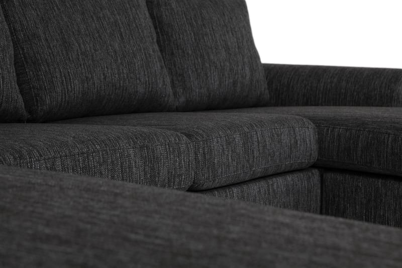 Porto U-sofa med Divan Venstre - Svartmelerad - Møbler - Sofaer - U-sofa