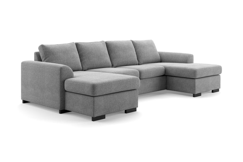 Porto U-sofa med Dobbeldivan - Lysegrå - Møbler - Sofaer - U-sofa