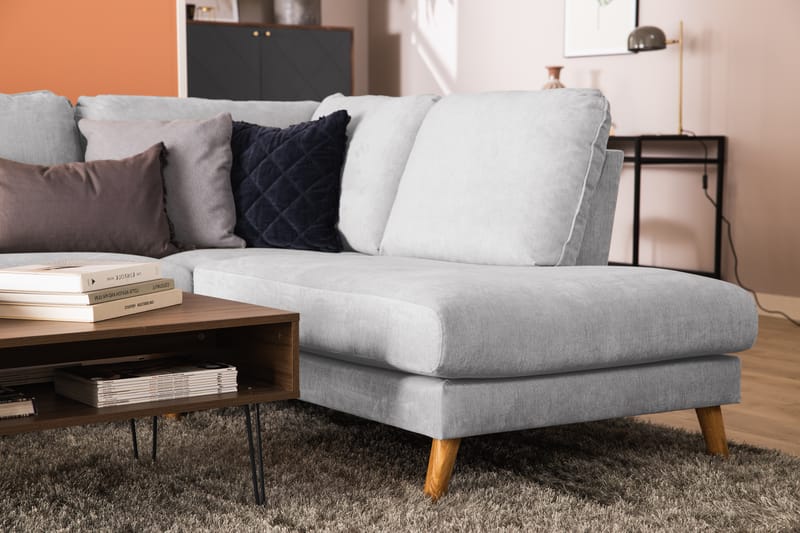 Trend Lyx U-Sofa med Divan Venstre - Lysegrå - Møbler - Sofaer - U-sofa