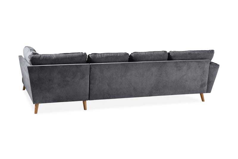 Trend Lyx U-Sofa med Divan Venstre - Mørkegrå/Eik - Møbler - Sofaer - U-sofa