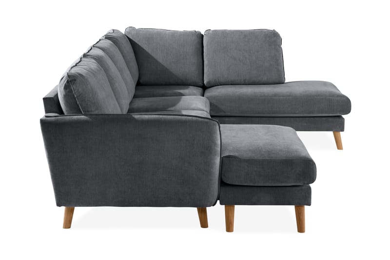 Trend Lyx U-Sofa med Divan Venstre - Mørkegrå/Eik - Møbler - Sofaer - U-sofa