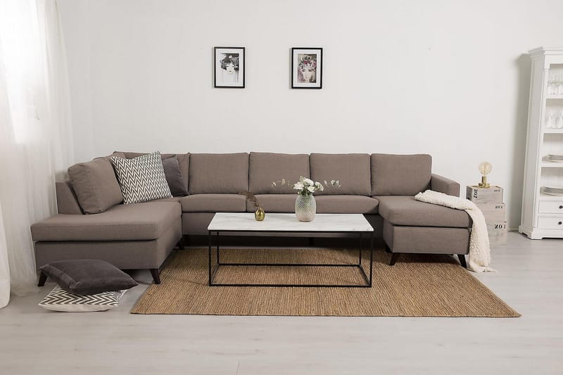 Zero U-sofa Large med Divan Høyre - Beige - Møbler - Sofaer - U-sofa