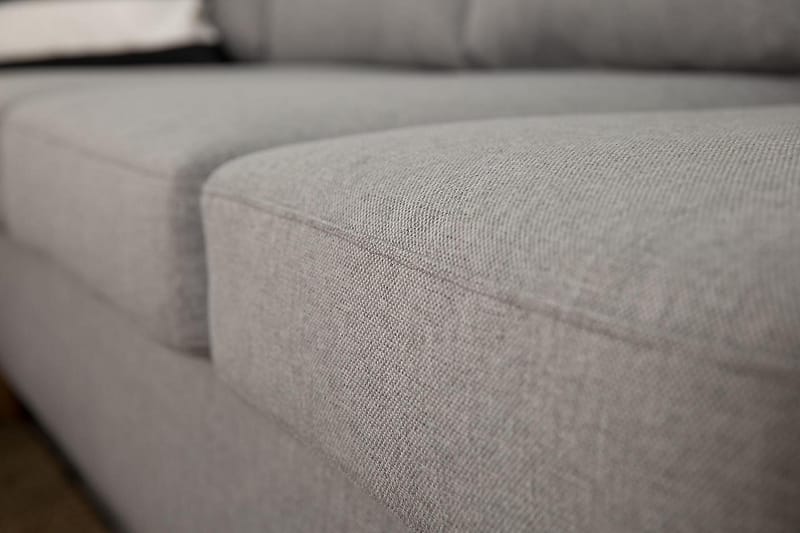 Zero U-sofa Large med Divan Høyre - Lysegrå - Skinnsofaer - Fløyel sofaer - U-sofa