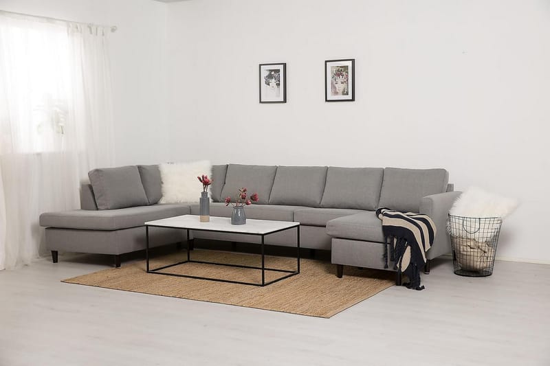 Zero U-sofa Large med Divan Høyre - Lysegrå - Møbler - Sofaer - U-sofa