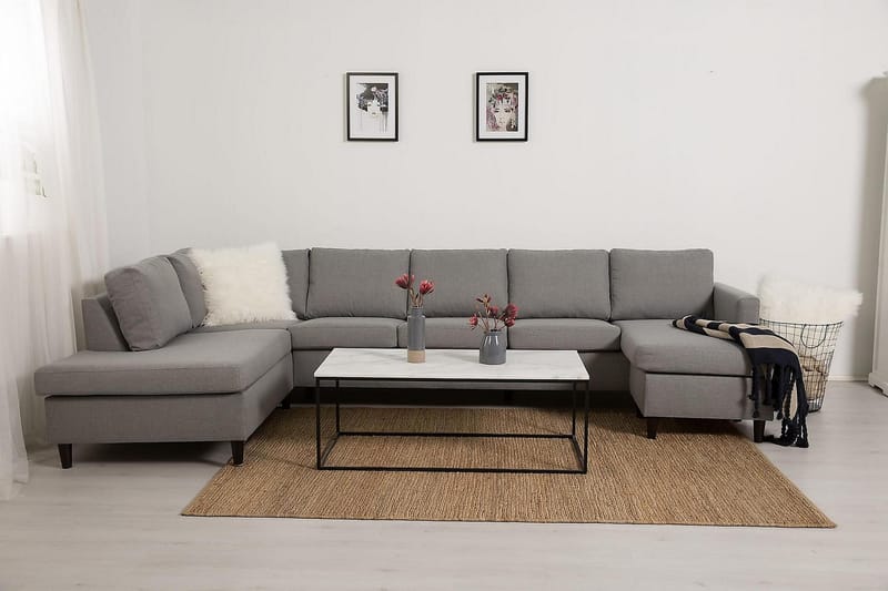 Zero U-sofa Large med Divan Høyre - Lysegrå - Møbler - Sofaer - U-sofa