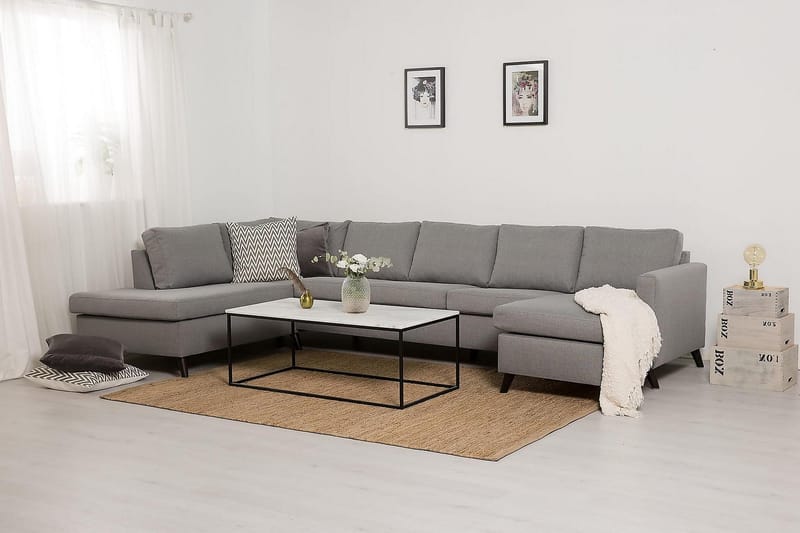 Zero U-sofa Large med Divan Høyre - Lysegrå - Møbler - Sofaer - U-sofa