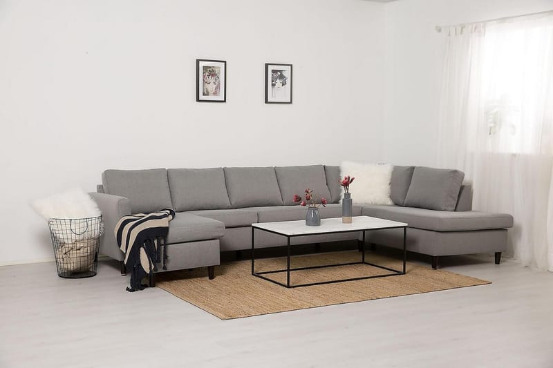 Zero U-sofa Large med Divan Venstre - Lysegrå - Møbler - Sofaer - U-sofa