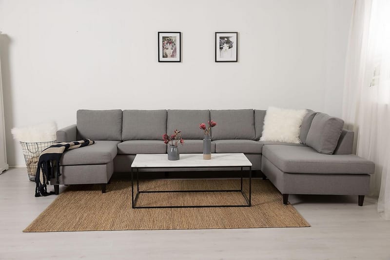 Zero U-sofa Large med Divan Venstre - Lysegrå - Møbler - Sofaer - U-sofa