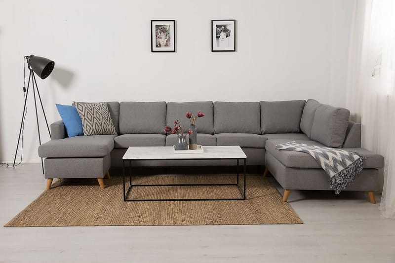 Zero U-sofa Large med Divan Venstre - Lysegrå - Møbler - Sofaer - U-sofa