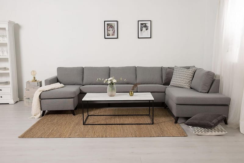 Zero U-sofa Large med Divan Venstre - Lysegrå - Møbler - Sofaer - U-sofa