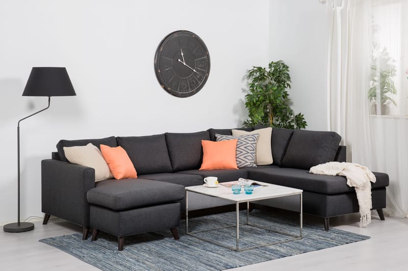 Zero U-sofa Large med Divan Venstre - Mørkegrå - Møbler - Sofaer - U-sofa