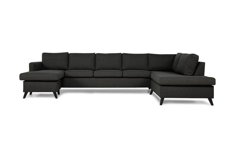 Zero U-sofa med Divan Venstre - Mørkegrå - Skinnsofaer - Fløyel sofaer - U-sofa