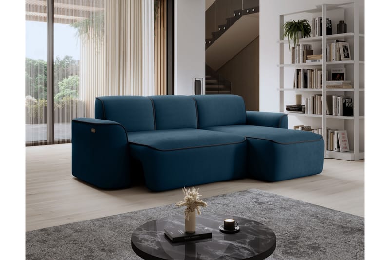 Ume 4-seter Sofa med Sjeselong - Blå - Møbler - Sofaer - Sofa med sjeselong