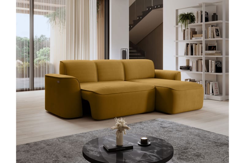 Ume 4-seter Sofa med Sjeselong - Gul - Møbler - Sofaer - Sofa med sjeselong