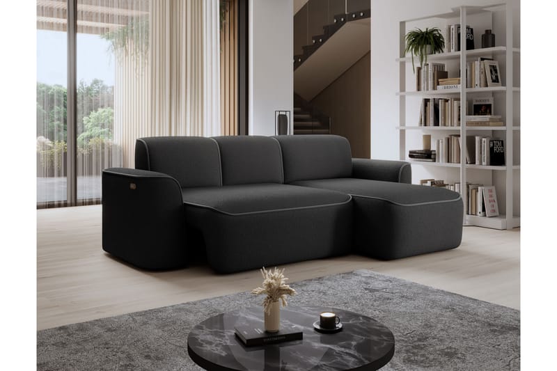 Ume 4-seter Sofa med Sjeselong - Mørk grå - Møbler - Sofaer - Sofa med sjeselong