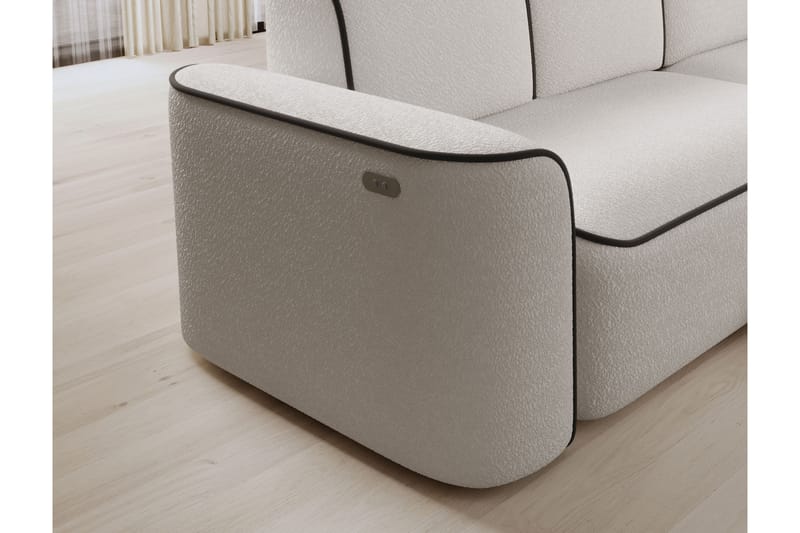 Ume 4-seters Sofa med Divan - Hvit - Møbler - Sofaer - Sofa med sjeselong