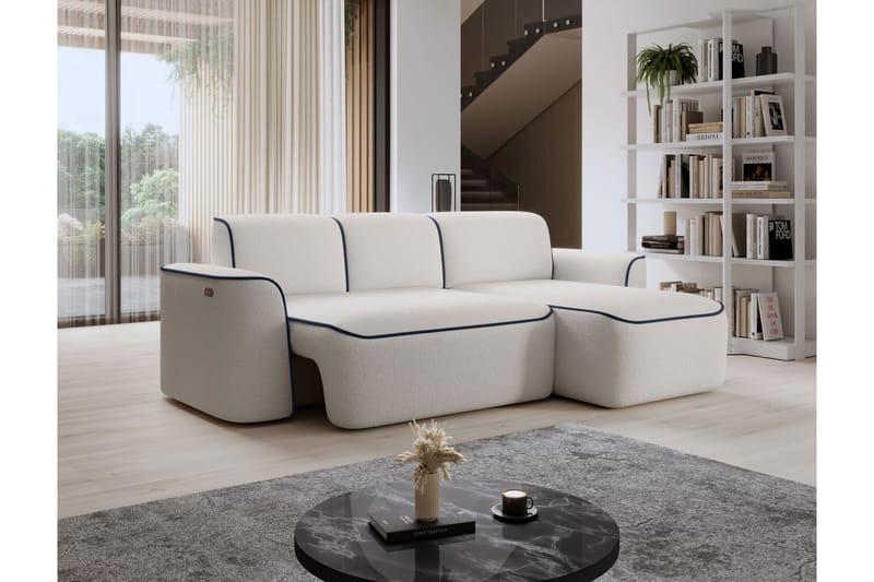 Ume 4-seters Sofa med Divan - Hvit - Møbler - Sofaer - Sofa med sjeselong