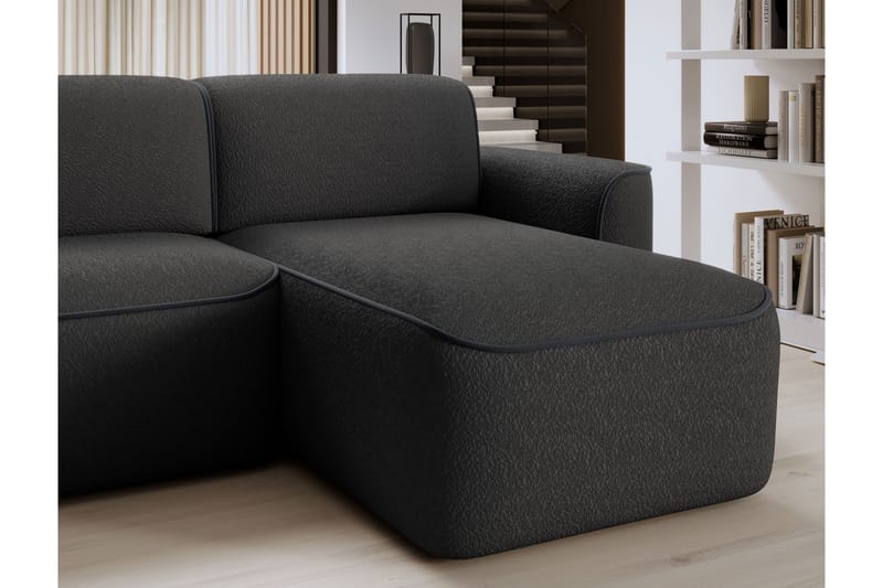 Ume 4-seters Sofa med Divan - Mørk grå - Møbler - Sofaer - Sofa med sjeselong