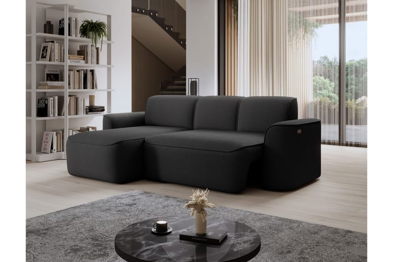 Ume 4-seters Sofa med Divan - Mørk grå - Møbler - Sofaer - Sofa med sjeselong