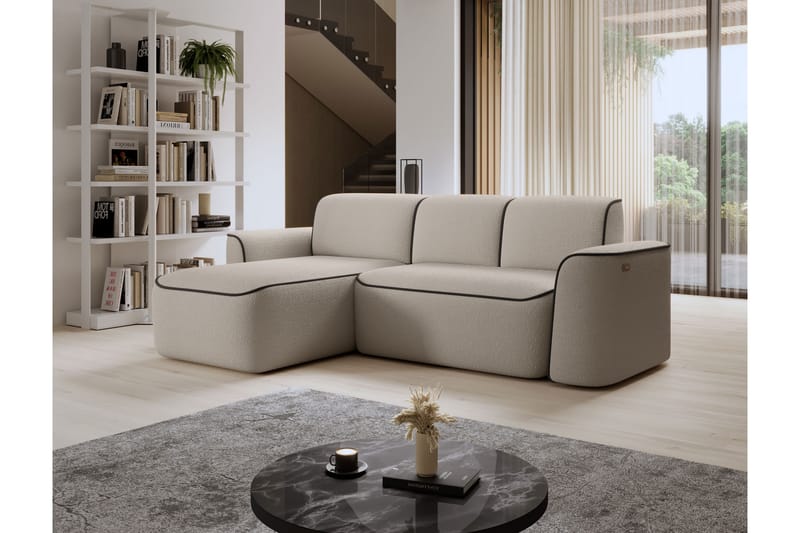 Ume 4-seters Sofa med Sjeselong - Beige - Møbler - Sofaer - Sofa med sjeselong