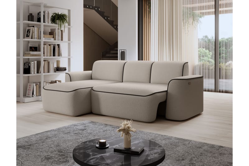 Ume 4-seters Sofa med Sjeselong - Beige - Møbler - Sofaer - Sofa med sjeselong