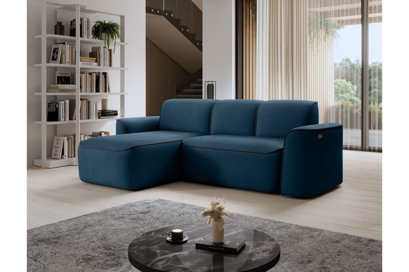 Ume 4-seters Sofa med Sjeselong - Blå - Møbler - Sofaer - Sofa med sjeselong