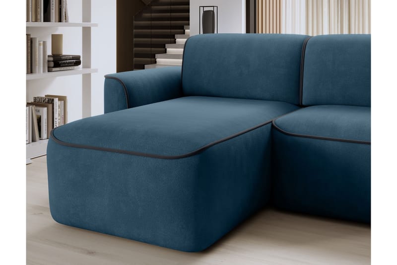 Ume 4-seters Sofa med Sjeselong - Blå - Møbler - Sofaer - Sofa med sjeselong