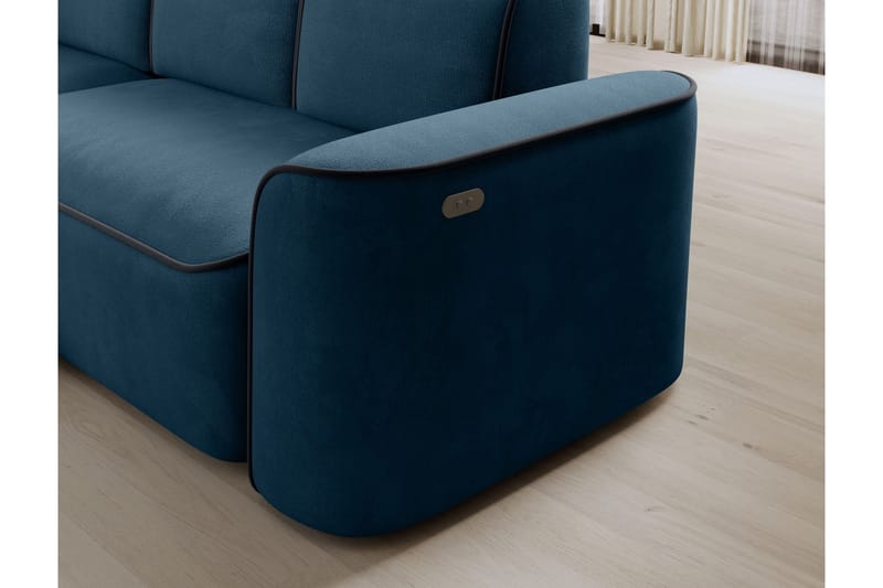 Ume 4-seters Sofa med Sjeselong - Blå - Møbler - Sofaer - Sofa med sjeselong