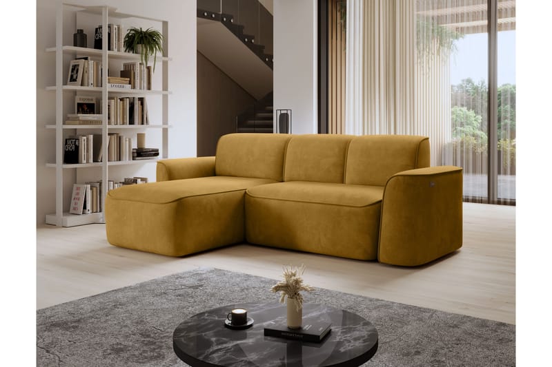 Ume 4-seters Sofa med Sjeselong - Gul - Møbler - Sofaer - Sofa med sjeselong