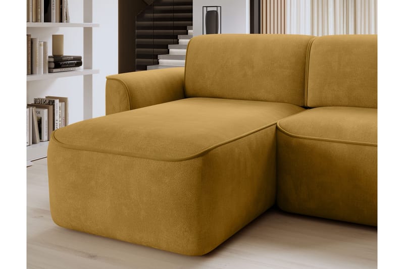 Ume 4-seters Sofa med Sjeselong - Gul - Møbler - Sofaer - Sofa med sjeselong